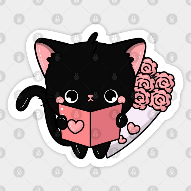 Valentine's cat Sticker by sheelashop